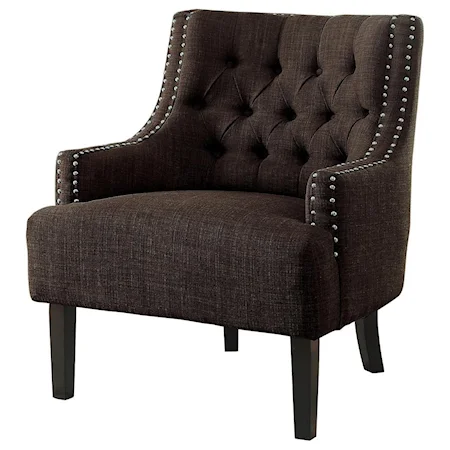 Transitional Accent Chair with Nail Head Trim